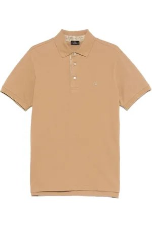 Etro Topp, Herr, L, Bomull, Camel Brown Pikétröja