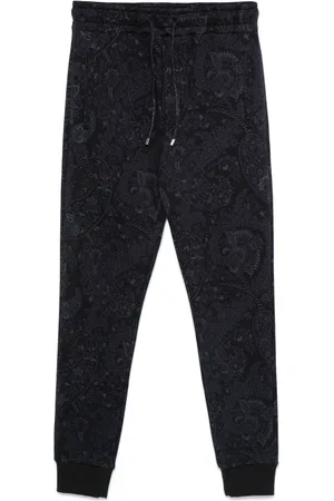 Etro Byxor, Herr, L, Bomull, Marinblå joggingbyxor i bomullsfleece
