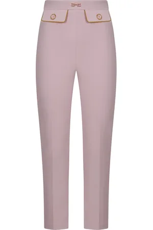 Elisabetta Franchi Byxor, Dam, S, Polyester, Kontrasterande trimmings Crêpe Byxor
