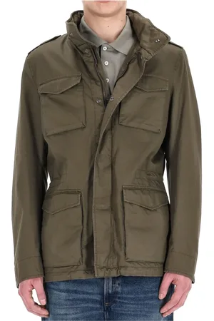 HERNO Jacka, Herr, S, Bomull, Grön Field Jacket