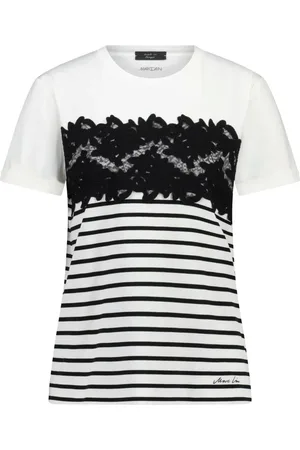 Marc Cain Topp, Dam, M, Bomull, Randig spetstopp
