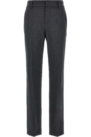 Brunello Cucinelli Byxor, Dam, S, Tropiska lyxiga cigarettbyxor i ull