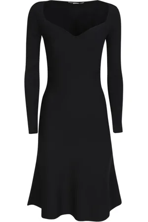 Stella McCartney Klänning, Dam, S, Polyester, Romantisk Svart Midiklänning