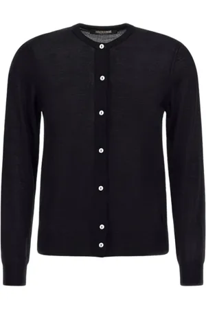 Roberto Cavalli Stickade tröjor & koftor, Dam, S, Svart Cardigan Tillverkad i Italien