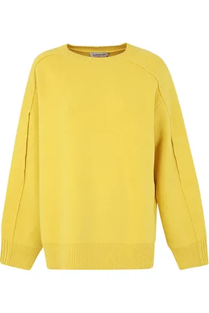 Lanvin Stickade tröjor & koftor, Dam, S, Kashmir, Sunflower Cocoon Cape Jumper