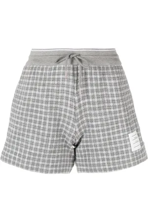 Thom Browne Shorts, Dam, S, Tweed, Grårutiga Tweed Track Shorts