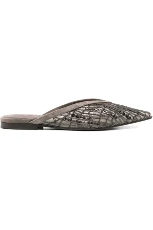 Brunello Cucinelli Skor, Dam, 40 EU, Läder, Abstract Embroidery Flats