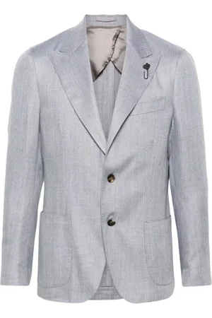 LARDINI Jacka, Herr, M, Kashmir, Grå Blazer i Ull, Kashmir och Siden