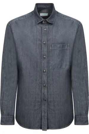 CANALI Skjorta, Herr, M, Denim, Blå denim overskjorte