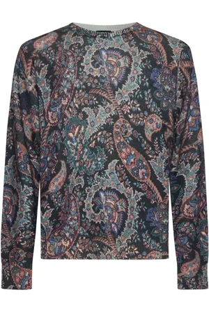 Etro Stickade tröjor & koftor, Herr, 2Xl, Tröja med blommigt paisleymönster