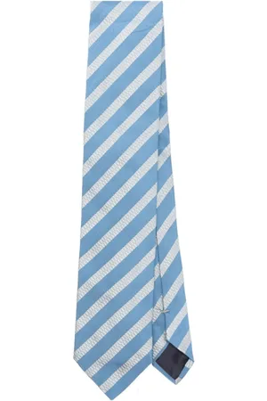Lanvin Accessoarer, Herr, ONE Size, Marinblå Grå Randig Slips