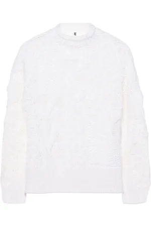 ERMANNO SCERVINO Stickade tröjor & koftor, Dam, S, Lyxig Långärmad Tröja med Rund Hals