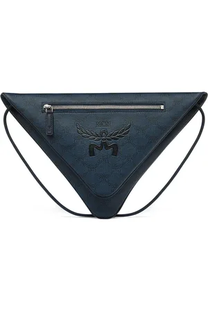MCM Väska, Dam, ONE Size, Bomull, Himmel triangulär Pouch i Lauretos
