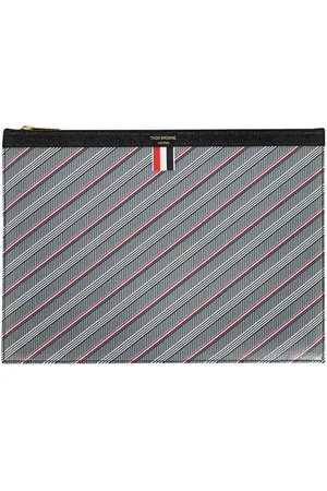 Thom Browne Väska, Herr, ONE Size, Läder, Randig portfölj med läderinlägg