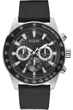 Guess Accessoarer, Herr, ONE Size, Nylon, Modern Quartzklocka med Stoppursfunktion