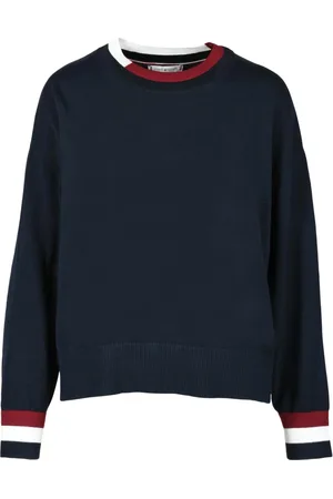 Tommy Hilfiger Stickade tröjor & koftor, Dam, XL, Bomull, Bomull Stickad Tröja