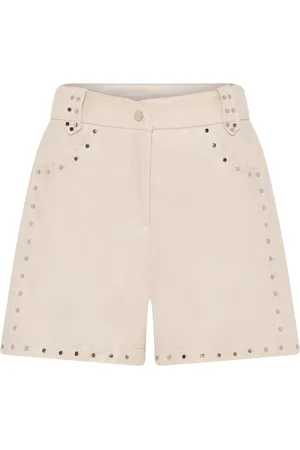 Bruuns Bazaar Shorts, Dam, M, Läder, Veganlädershorts med nitar