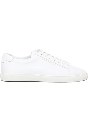 Saint Laurent Skor, Herr, 40 EU, Vita låga sneakers med snörning och guldlogga
