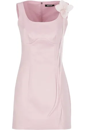 ROTATE Klänning, Dam, XS, Rosa Ärmelös Klänning med Blomdetalj