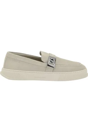 Salvatore Ferragamo Skor, Herr, 42 EU, Läder, Chunky Gummisula Slip-On Loafers