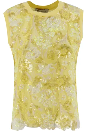 ERMANNO SCERVINO Topp, Dam, M, Paljetter, Floral Sequin Camisole Top