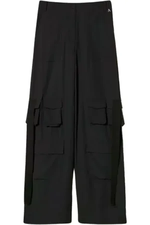 Twin-Set Byxor, Dam, M, Bomull, Svarta Cargo Byxor Revive Kollektion