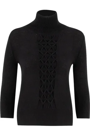 ERMANNO SCERVINO Stickade tröjor & koftor, Dam, M, Ulltröja med hög krage och detaljer