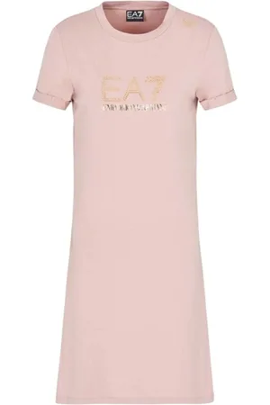 EA7 Klänning, Dam, XL, Bomull, Rosa Bomull Damklänning