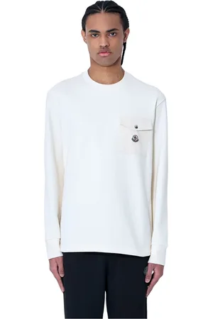 Moncler Sweatshirts & Hoodies, Herr, L, Bomull, Bomull Jersey Logo Patch Sweatshirt