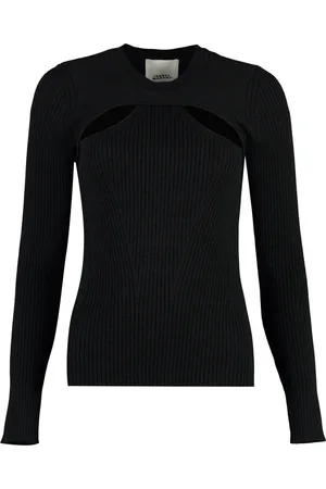 Isabel Marant Stickade tröjor & koftor, Dam, M, Polyester, Utskuren Merinoulltröja