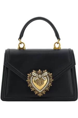 Dolce & Gabbana Väska, Dam, ONE Size, Läder, Hängivenhet Handväska med Gyllene Hjärta