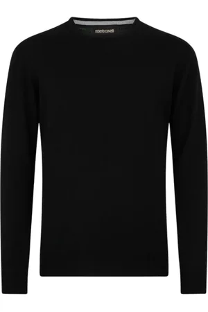 Roberto Cavalli Stickade tröjor & koftor, Herr, S, Ull Crew-Neck Sweater