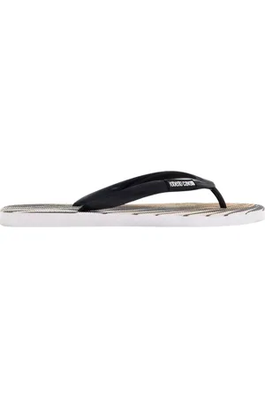 Roberto Cavalli Skor, Herr, 42 EU, Guldtryck Flip-Flops Made in Italy