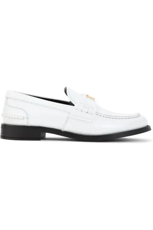 Prada Skor, Dam, 37 EU, Vita Loafer Skor Elegant Skoval