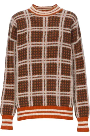Marni Stickade tröjor & koftor, Dam, S, Rutig Stickad Tröja Loose Fit