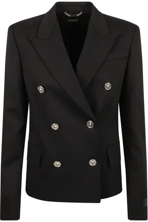 VERSACE Jacka, Dam, S, Svart Ull Grain De Poudre Jacka
