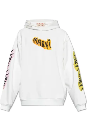 Marni Sweatshirts & Hoodies, Herr, S, Bomull, Graffiti Logo Loopback Hoodie