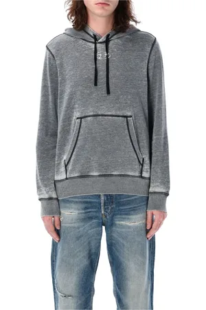 Diesel Sweatshirts & Hoodies, Herr, M, Bomull, Grå Stickad Hoodie