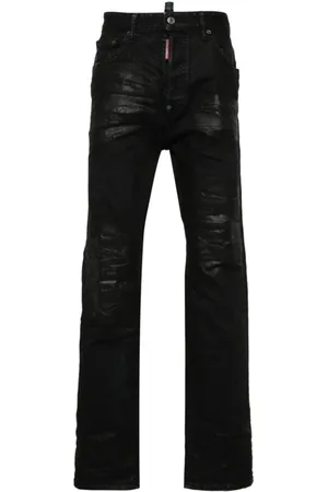 Dsquared2 Jeans, Herr, S, Bomull, Svarta Jeans med Ripped Detaljer