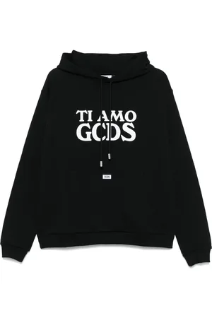 GCDS Sweatshirts & Hoodies, Herr, M, Svart Hoodie för Stiligt Utseende