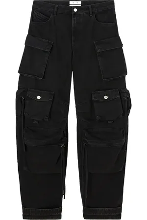The Attico Jeans, Dam, W28, Bomull, Cargo Jeans med logoknappar