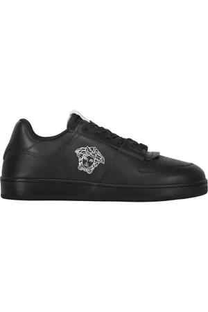 VERSACE Skor, Herr, 44 EU, Läder, Lädersneakers med logodetalj
