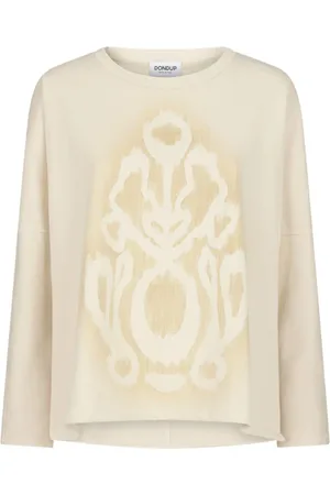 Dondup Topp, Dam, S, Bomull, Oversized Sweatshirt med Tryckt Logga