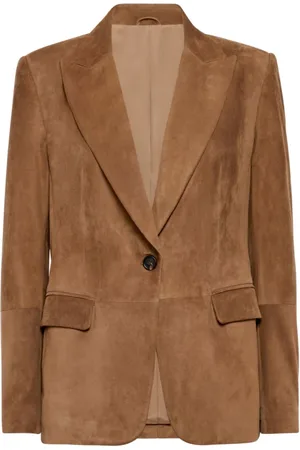 Brunello Cucinelli Jacka, Dam, M, Mocka, Single-Breasted Kavaj