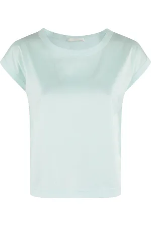 Circolo Topp, Dam, L, Bomull, Aqua Jersey T-shirt Boxy Fit Kortärmad