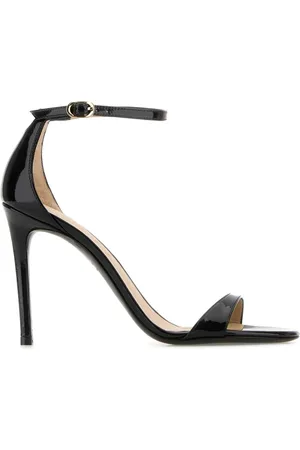 Stuart Weitzman Skor, Dam, 37 1/2 EU, Läder, Svarta Nudist Sandaler i Läder