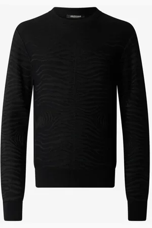 Roberto Cavalli Stickade tröjor & koftor, Herr, M, Zebramönstrad tröja