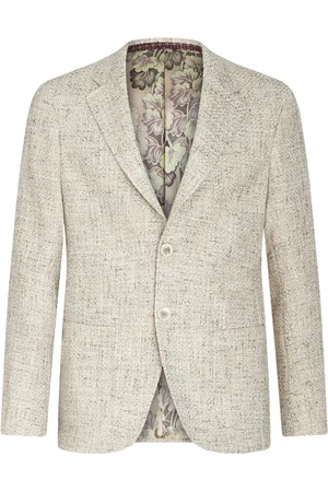 Etro Jacka, Herr, 3Xl, Bomull, Grå Bouclé Blazer