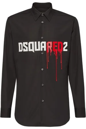 Dsquared2 Skjorta, Herr, M, Bomull, Logo Print Cotton Shirt