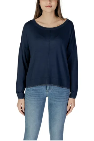 Liu Jo Stickade tröjor & koftor, Dam, XS, Rundhalsstickad sweatshirt